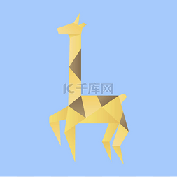 在形状的长颈鹿折纸    