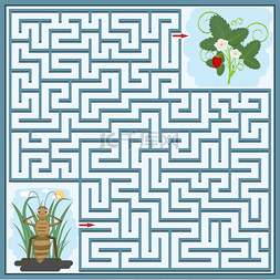 迷宫中图片_迷宫中的蚂蚁和草莓布什的形象，
