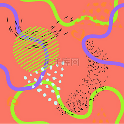 黄色简约背景素材图片_橙色背景上的线条无缝图案。现代