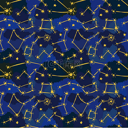 星星和天空图片_素描艺术背景上的星星和星座