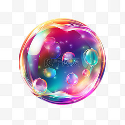 免抠气泡png图片_泡泡彩色立体气泡免扣元素装饰素