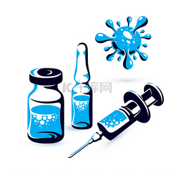 小瓶和注射器图片_小瓶、安普莱的图解, 用药物和医