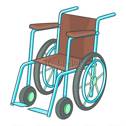 轮椅设计图片_轮椅上的图标，卡通风格