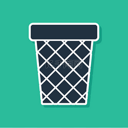 垃圾回收的图标图片_蓝色的垃圾堆可以在绿色的背景上