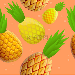 美味的菠萝图案, 卡通风格
