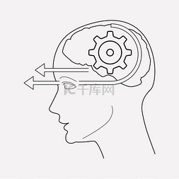 正向思考图标行元素。矢量说明在