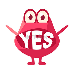 no和yes框图片_粉红色的 Blob 说 yes，用词而不是