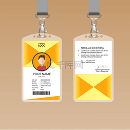 yellow图片_Beautiful Yellow ID Card Template