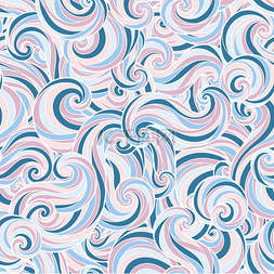无缝抽象手绘波浪图案