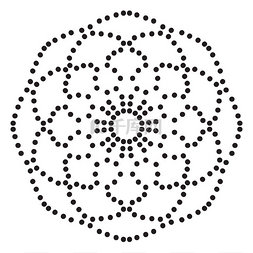 白色几何圆环图片_在白色背景上孤立的点缀的花朵周