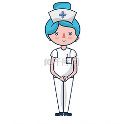 专业护士与帽子在头向量例证
