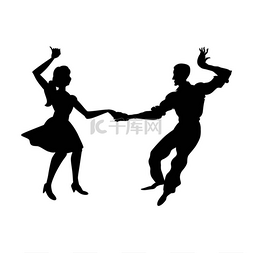 跳舞的剪影图片_男人和女人跳舞的剪影秋千，林迪