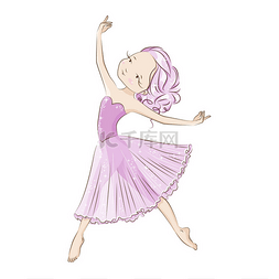粉色优雅背景图片_美丽的芭蕾舞演员在古典芭蕾舞短
