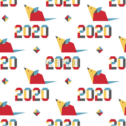 数字年标志图片_图案新年鼠符号2020中国折纸