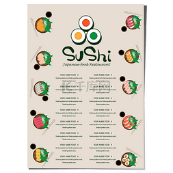 餐馆菜单图片_寿司日本餐馆菜单模板设计图