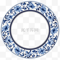 中国风边框图片_青花瓷图案边框中式装饰元素