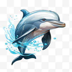 海豚质感动物免扣元素装饰素材