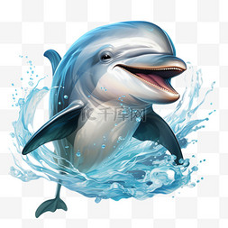 海豚海洋动物免扣元素装饰素材