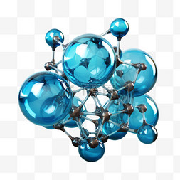 分子蓝色化学免扣元素装饰素材