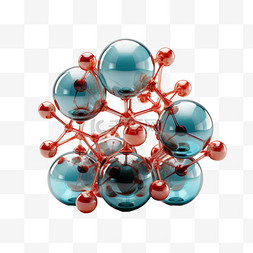 装饰彩色几何图片_分子彩色化学免扣元素装饰素材