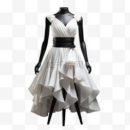 裙子白色模特免扣元素装饰素材