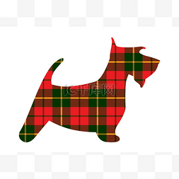 苏格兰猎犬格子状纹理格子红色样