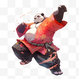 元素手绘穿着戏服熊猫