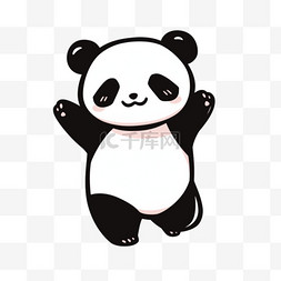 开心表情卡通图片_可爱熊猫玩耍元素卡通