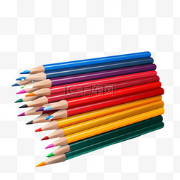 铅笔彩色文具免扣元素装饰素材