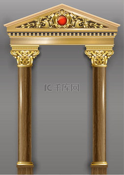 金光闪闪的古典拱门.巴洛克风格
