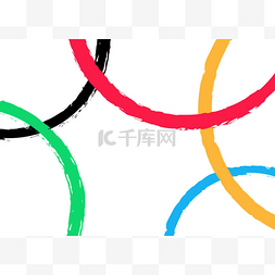 奥运插图图片_彩色圆的矢量背景，模板设计与五