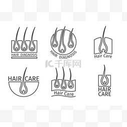and和的标志图片_Healthy hair logos. Epilation and extensions