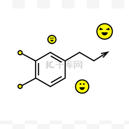 矢量气气图片_多巴胺的化学配方。呼气。矢量说