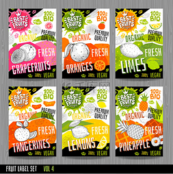 香料素描图片_食品标签贴纸设置五颜六色的素描
