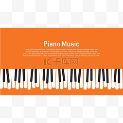 键盘音乐图片_黄色背景下的钢琴.