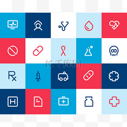 平板机图片_医疗和卫生保健的图标。平