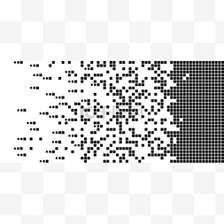 消失的图片_溶解填充方形点状矢量图标, 具有