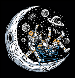 宇航员在月球上图片_宇航员在月球上玩得开心