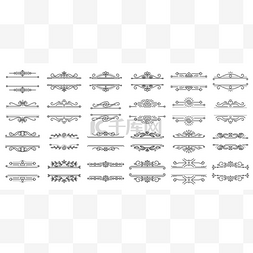 设计套件图标图片_文本框架简单艺术黑线图标矢量集