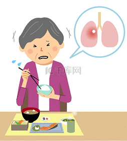 Elderly people who aspirated during a meal/Il