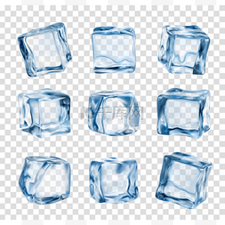 酒精矢量图片_冰块，现实的水晶冰块隔离在透明
