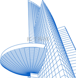 建筑抽象图片_建筑艺术概念中的抽象绘图线，最