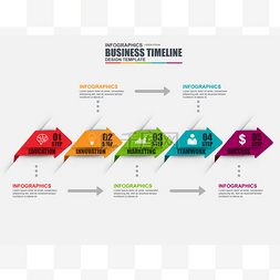 信息图表时间轴矢量设计模板。可