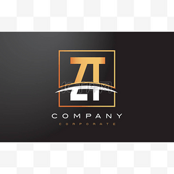 Zt Z T 金色字母标志设计与黄金广