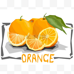 橘子插画素材图片_矢量简单插画的橘子.