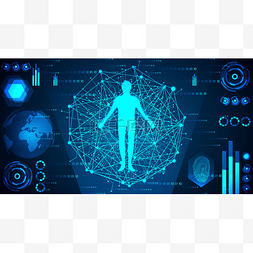 数字验证图片_抽象技术概念人体在数字环节中的