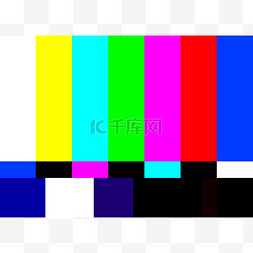 复古电视测试模式。彩虹背景。矢