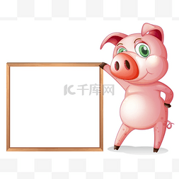 母猪在一个空的木制框架旁边
