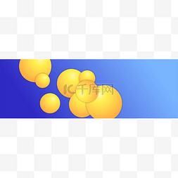 蓝色网页设计模板图片_蓝色黄色抽象横幅背景。业务长横