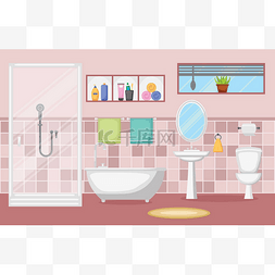 浴室室内清洁现代室内家具平面设